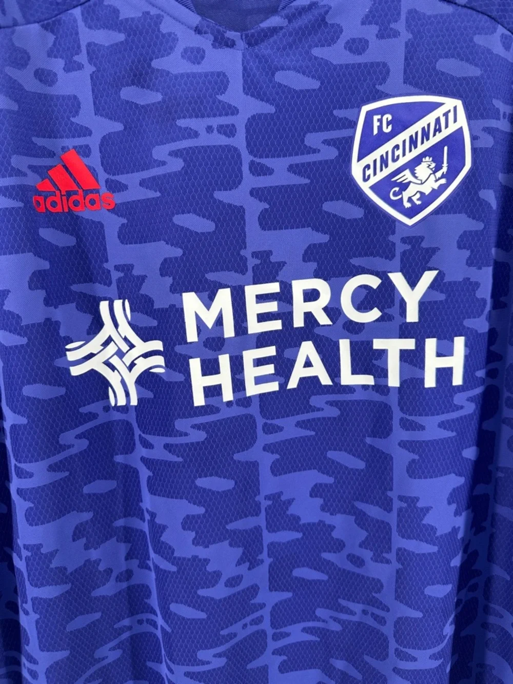 adidas FC Cincinnati PrimeBlue 2022 Royal Blue and Red Jersey Men’s sz 2XL - Picture 4 of 6